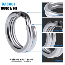 100pcs Stainless Steel 3#-8# Fishing Split Rings for Crank Hard Bait Silver Double Loop Split Open Carp Tool Fishing Accessories