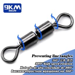 Double Joint Rolling Fishing Swivel 15~60Pcs Stainless Steel Saltwater Fishing Swivels High Speed Eight-Character Ring Connector