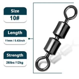 Double Joint Rolling Fishing Swivel 15~60Pcs Stainless Steel Saltwater Fishing Swivels High Speed Eight-Character Ring Connector