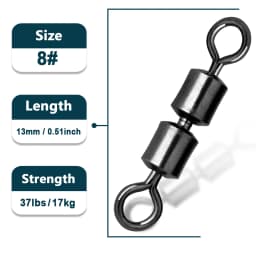 Double Joint Rolling Fishing Swivel 15~60Pcs Stainless Steel Saltwater Fishing Swivels High Speed Eight-Character Ring Connector