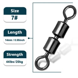 Double Joint Rolling Fishing Swivel 15~60Pcs Stainless Steel Saltwater Fishing Swivels High Speed Eight-Character Ring Connector