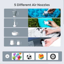 FLEXTAIL Portable Air Pump, Mini Camping Pump with Light, USB-C Charging, Ideal for Sleeping Pads, Air Bed Mattress, Vacuum Bags
