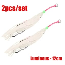 2Pcs/Lot 6cm/10cm/12cm Octopus Lure Squid Jig Fishing Soft Lures Big Squid Bionic Bait Skirt Soft Baits with Hooks