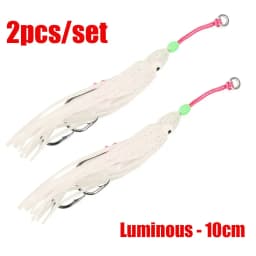 2Pcs/Lot 6cm/10cm/12cm Octopus Lure Squid Jig Fishing Soft Lures Big Squid Bionic Bait Skirt Soft Baits with Hooks