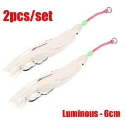 2Pcs/Lot 6cm/10cm/12cm Octopus Lure Squid Jig Fishing Soft Lures Big Squid Bionic Bait Skirt Soft Baits with Hooks