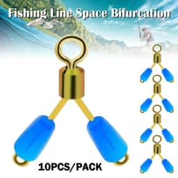 10pcs Y-Shaped Swivel Ring for Space Beans Double Hooks Fishing Line Contactor Fishing Accessories Fishing Tools