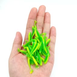 DUODUOYU 10PCS Micro Soft Fishing Lures 0.35g/35mm T-tail Worm Lure Small Artificial Bait Jig Wobblers Bass Pike Fishing Tackle