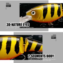 Agoie Deep Diving Crankbaits Jointed Swimbait For Bass Fishing 105mm 15g Floating Wobblers With Rattles For Pike Fishing Lure