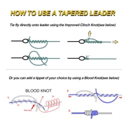 Goture 5pcs Tapered Leader Fly Fishing Line 9FT/2.74M 0X/1X/2X/3X/4X/5X/6X/7X Fly Line Leader With Loop Clear Nylon Line