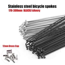 High Quality 36pcs Bicycle Stainless Steel Spokes High Strength 14G J Bend with Nipples MTB/Road Bike Spokes 50mm-300mm BZN001