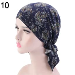 Tube Men Women Sleep Caps Fashion Casual Cotton Hat Bandana Women National Wind Floral Print Turban Chemotherapy Hat