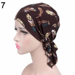 Tube Men Women Sleep Caps Fashion Casual Cotton Hat Bandana Women National Wind Floral Print Turban Chemotherapy Hat