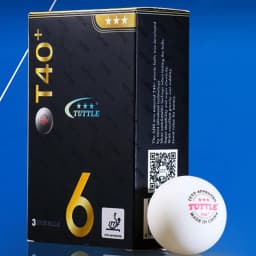 TUTTLE New Material ABS Plastic Ping Pong Balls T40+ ITTF Approved 3 Star Table Tennis Balls for Professional Training 6 PCS/BOX