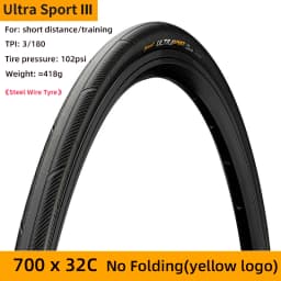 Continental Ultra Sport III Bicycle Road Tire 700 X 25C 28C 32C ULTRASport No Folding Bike Bald Tyre Wire Bead Tire 180 TPI