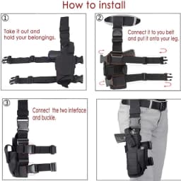 Left Hand & Right Hand Adjustable Universal Waterproof Leg Drop Puttee Leg Thigh Holster with Mag Pouch Holder