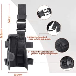 Left Hand & Right Hand Adjustable Universal Waterproof Leg Drop Puttee Leg Thigh Holster with Mag Pouch Holder