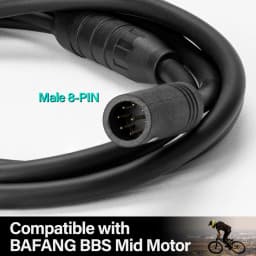 Waterproof 1T4 EB-Bus Cable Harness for Bafang BBS BBS01 BBS02 BBSHD Mid Motor Display Brake Lever Thumb Throttle Connector