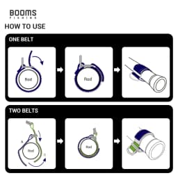 Booms Fishing RB1 Fishing Rod Holder Tie Belt Wrap Straps Suspenders Fastener Neoprene Fishing Tackle Tools Accessories