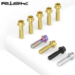6pcs/bag RISK Bike Stem Bolts Bicycle Handlebar Fixing Screws Titanium Alloy M5x16 M5x18 M5X20 Hex Socket Head