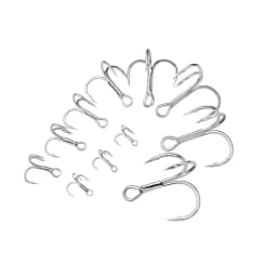 PROBEROS 50PCS Saltwater Fishing Hook 14#-3/0# Anti-rusty Treble HooksTin Color Fishhooks 3X High-Carbon Steel High Strength