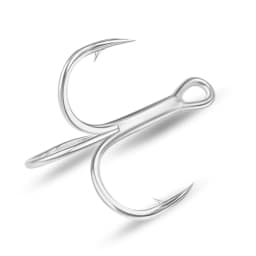 PROBEROS 50PCS Saltwater Fishing Hook 14#-3/0# Anti-rusty Treble HooksTin Color Fishhooks 3X High-Carbon Steel High Strength