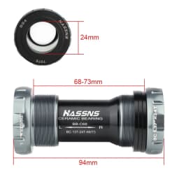 HASSNS Central Movement Bicycle Bottom Bracket Mtb Hollowtech Central Movement Mountain Bike Ceramics BB For Integrated Crankset