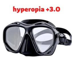 Farsighted Presbyopia Diving Mask with Tempered Glass Lenses, Reading Hyperopia Dive Gear for Men Women, +2.0 to +5.0
