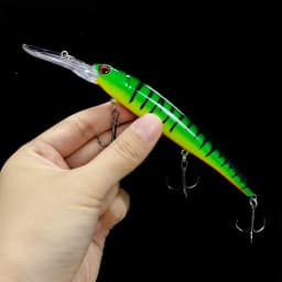 1pc 16.5cm 21g 6# Hook Deep Diving Large Minnow Wobbler Lure Artificial Hard Bait Crankbait Bass Pike Walleye Perch Fishing Gear