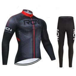 Rvouei Mens Autumn Long Sleeve New Racing MTB Spring Long Cycling Jersey Set Bike Cycling Bicycle Clothing Uniform Ropa Ciclismo