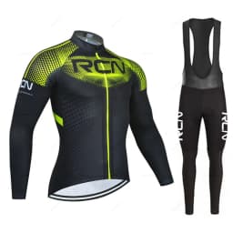 Rvouei Mens Autumn Long Sleeve New Racing MTB Spring Long Cycling Jersey Set Bike Cycling Bicycle Clothing Uniform Ropa Ciclismo