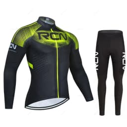 Rvouei Mens Autumn Long Sleeve New Racing MTB Spring Long Cycling Jersey Set Bike Cycling Bicycle Clothing Uniform Ropa Ciclismo