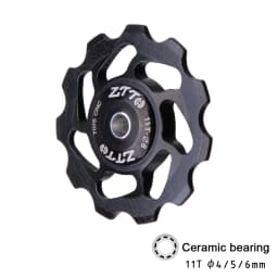 ZTTO 11T MTB Bicycle Rear Derailleur Jockey Wheel Ceramic Bearing Pulley AL7075 CNC Road Bike Guide Roller Idler 4mm 5mm 6mm