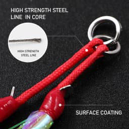 JIGGING PRO 1/0 2/0 3/0 4/0 Heavy Duty Double Assist Hooks Steel Wire Core Jigging Hooks Luminous Saltwater Fishing Tackle