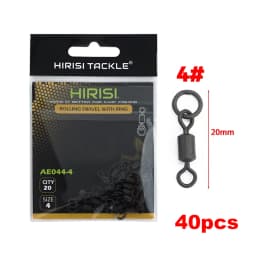 Hirisi 20 Piece Carp Fishing Swivels Snaps with Solid Ring Quick Change Fishing Hook Swivels AE044 Fishing Accessories