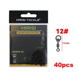 Hirisi 20 Piece Carp Fishing Swivels Snaps with Solid Ring Quick Change Fishing Hook Swivels AE044 Fishing Accessories