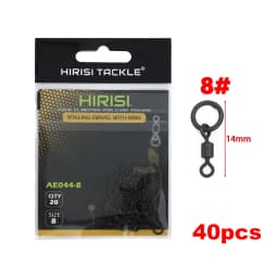 Hirisi 20 Piece Carp Fishing Swivels Snaps with Solid Ring Quick Change Fishing Hook Swivels AE044 Fishing Accessories
