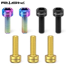 RISK 4PCS M6x16/18/20mm Bicycle Disc Brake Fixed Bolts with Washer Titanium Mountain Bike Brake Caliper Clamp