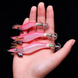 1 PC New Wooden Shrimp Bait with High-Intensity Luminous Effect, Equipped with Lead Pendant and Double-Layer Squid Hook