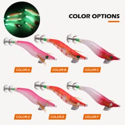 1 PC New Wooden Shrimp Bait with High-Intensity Luminous Effect, Equipped with Lead Pendant and Double-Layer Squid Hook