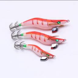 1 PC New Wooden Shrimp Bait with High-Intensity Luminous Effect, Equipped with Lead Pendant and Double-Layer Squid Hook