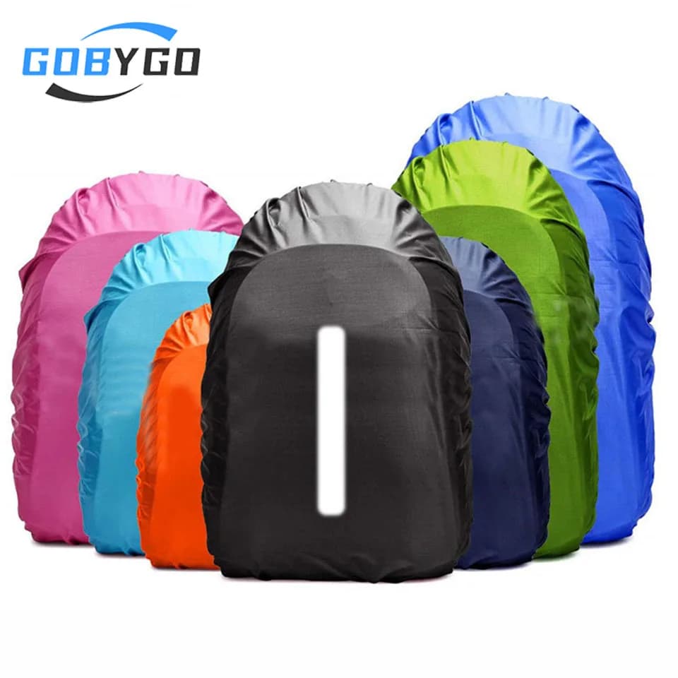 GOBYGO Reflective Waterproof Backpack Rain Cover Safety Light Rain Cover Case Bag Hiking Sport Night Cycling Outdoor Camping