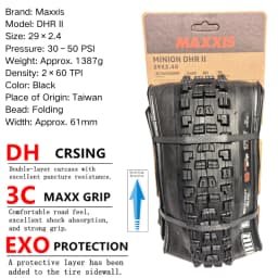 Maxxis Minion DHR (M327ru) 26/27.5/29 Inch, Downhill Folding Tire For Mountain Bike, More Wear-resistant And Stronger Cornering