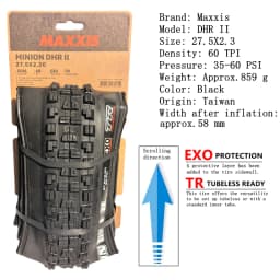 Maxxis Minion DHR (M327ru) 26/27.5/29 Inch, Downhill Folding Tire For Mountain Bike, More Wear-resistant And Stronger Cornering