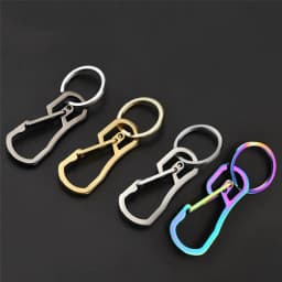 Titanium Heavy Duty Carabiner Keychain EDC Quick Release Hooks With Titanium Key Ring