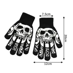 Knitting Gloves Skeleton Head Luminous Half Finger Full Fingers Print Warm Breathable Men Women Fitness Glove Cycling Equipment
