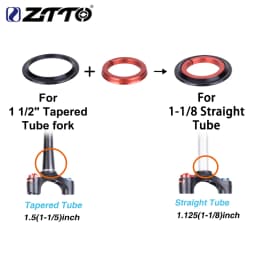 ZTTO MTB Road Bike CNC Headset 1 1/8"-1 1/2" Sealed Bearing 1.5 Tapered 28.6 Straight Tube Bike Fork Internal Steering Bearing