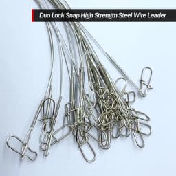 24Pcs Anti Bite Fishing Line Steel Wire Leader With Swivel Double-Lock Snap Accessory Lead Core Leash 25cm 15kg/35lb