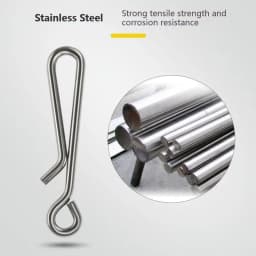 PRO BEROS 100pcs/bag Fast Clip Lock Snap Swivel Solid Rings 0#-6# Stainless Steel Hook Safety Snaps Fishing Hook Connector Tool