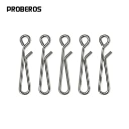 PRO BEROS 100pcs/bag Fast Clip Lock Snap Swivel Solid Rings 0#-6# Stainless Steel Hook Safety Snaps Fishing Hook Connector Tool