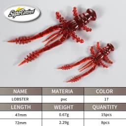 Supercontinent lobster 72mm / 47mm Lobster Soft Lure Fishing Lures Attractive Shrimp odor salt Wobbler